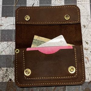 Handmade leather biker front pocket wallet genuine leather